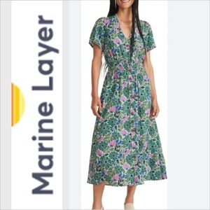 NWOT Marine Layer Annika Midi Dress  Cool Mexican Floral M